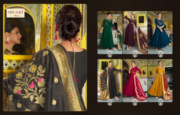 Lily And Lali Mohini  Silk Gown With Dupatta Collection